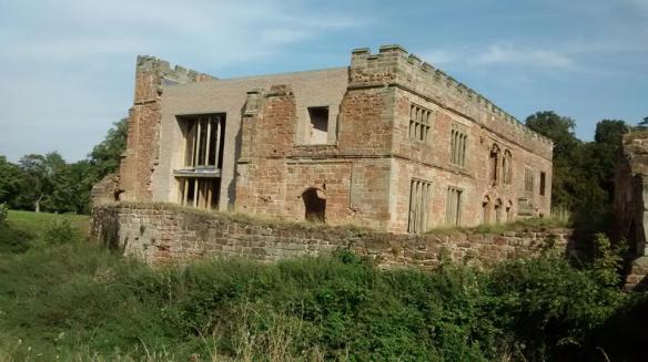 Astley Castle exterior - new bricks built into ancient stones
